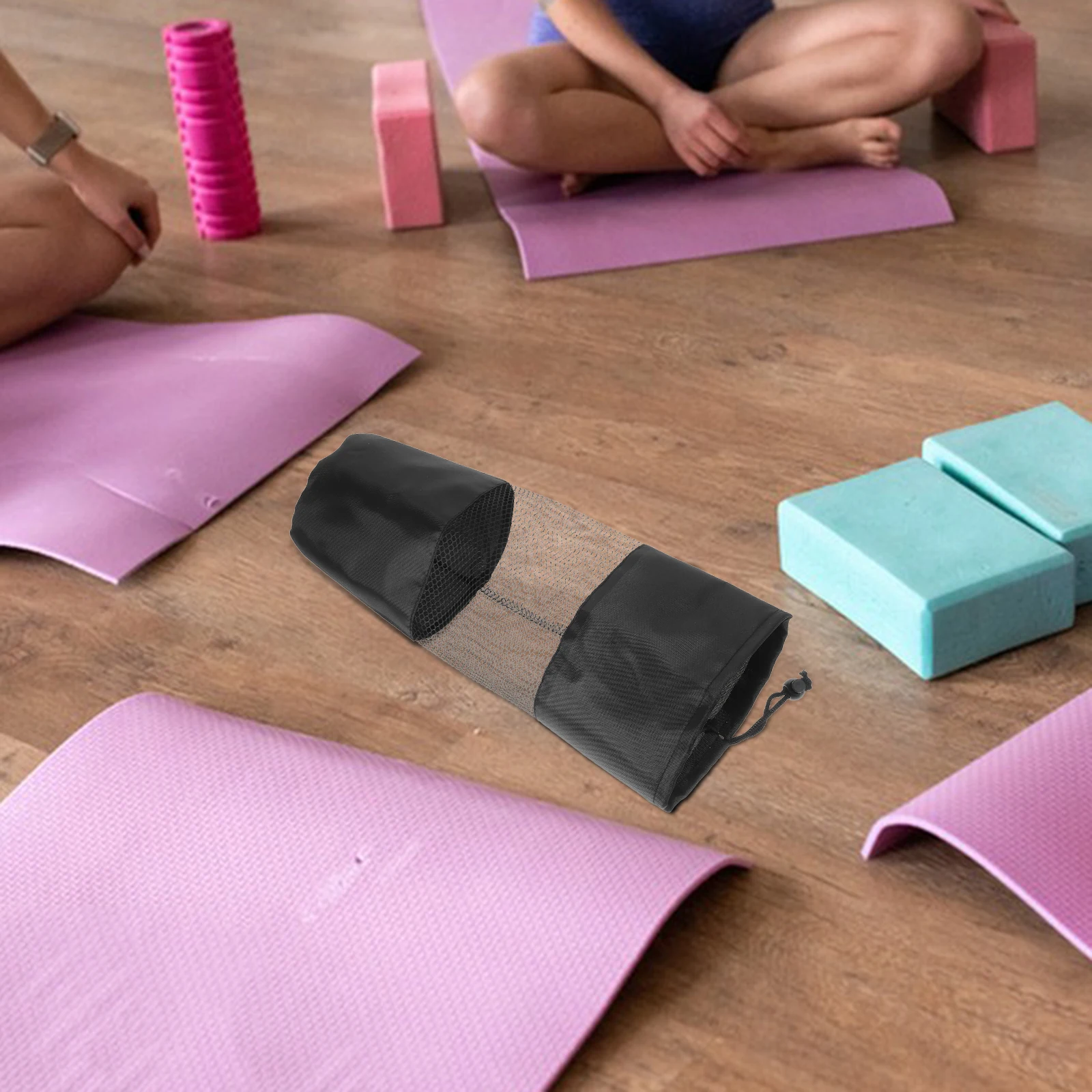 

Yoga Column Net Package Sports Duffle Mesh Gym Drawstring Bags Lightweight Canvas Material Porous Compact Size For Camping