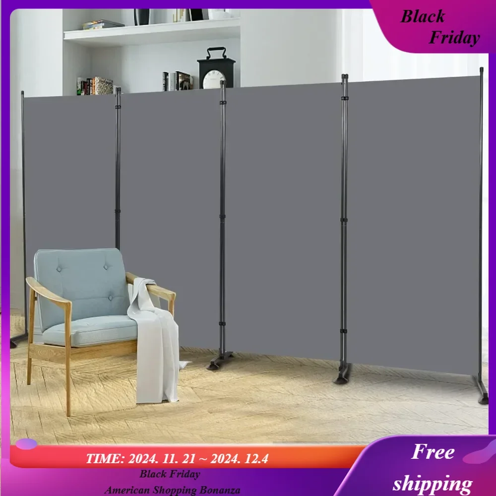 

Divider 6FT Folding Privacy Screens, 4 Panel Partition Room Dividers w/Freestanding Design, Portable Wall Divider,Fabric Screen