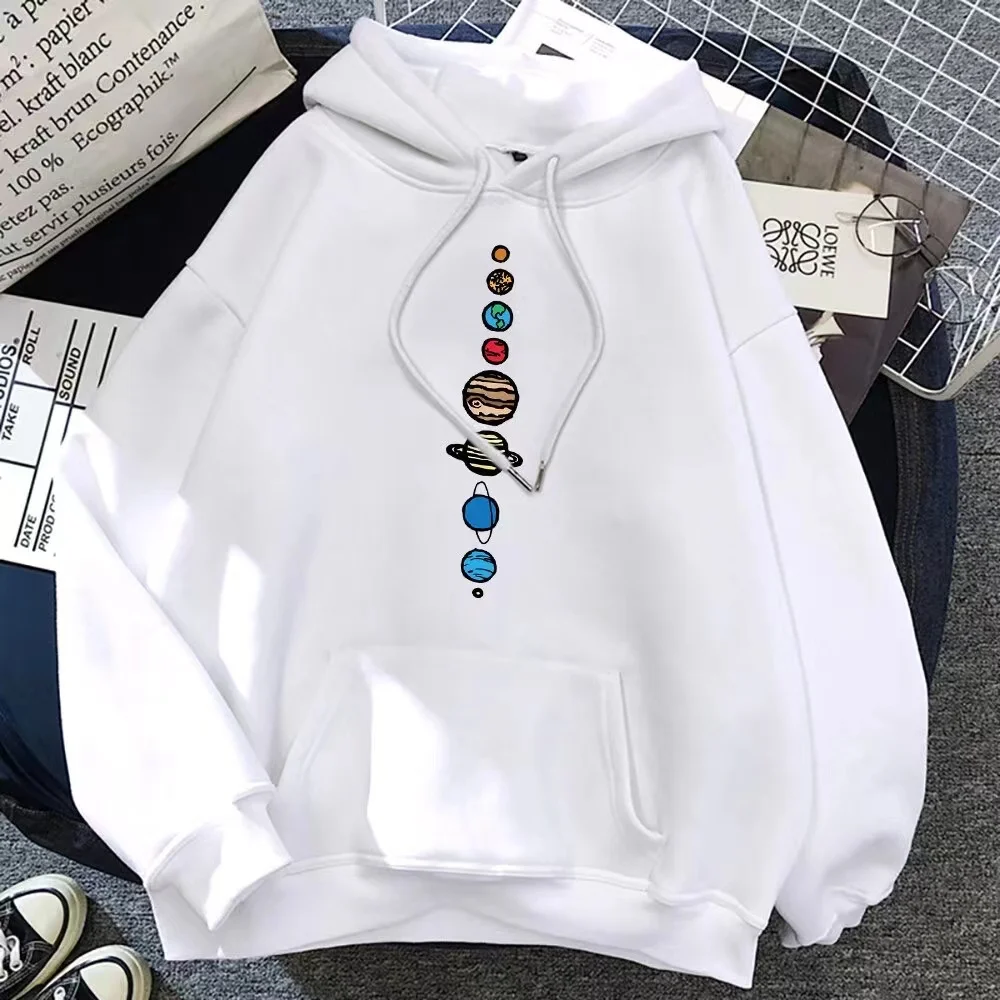 New simple basic shirt printed digital love for men and women couples planet hooded hoodie