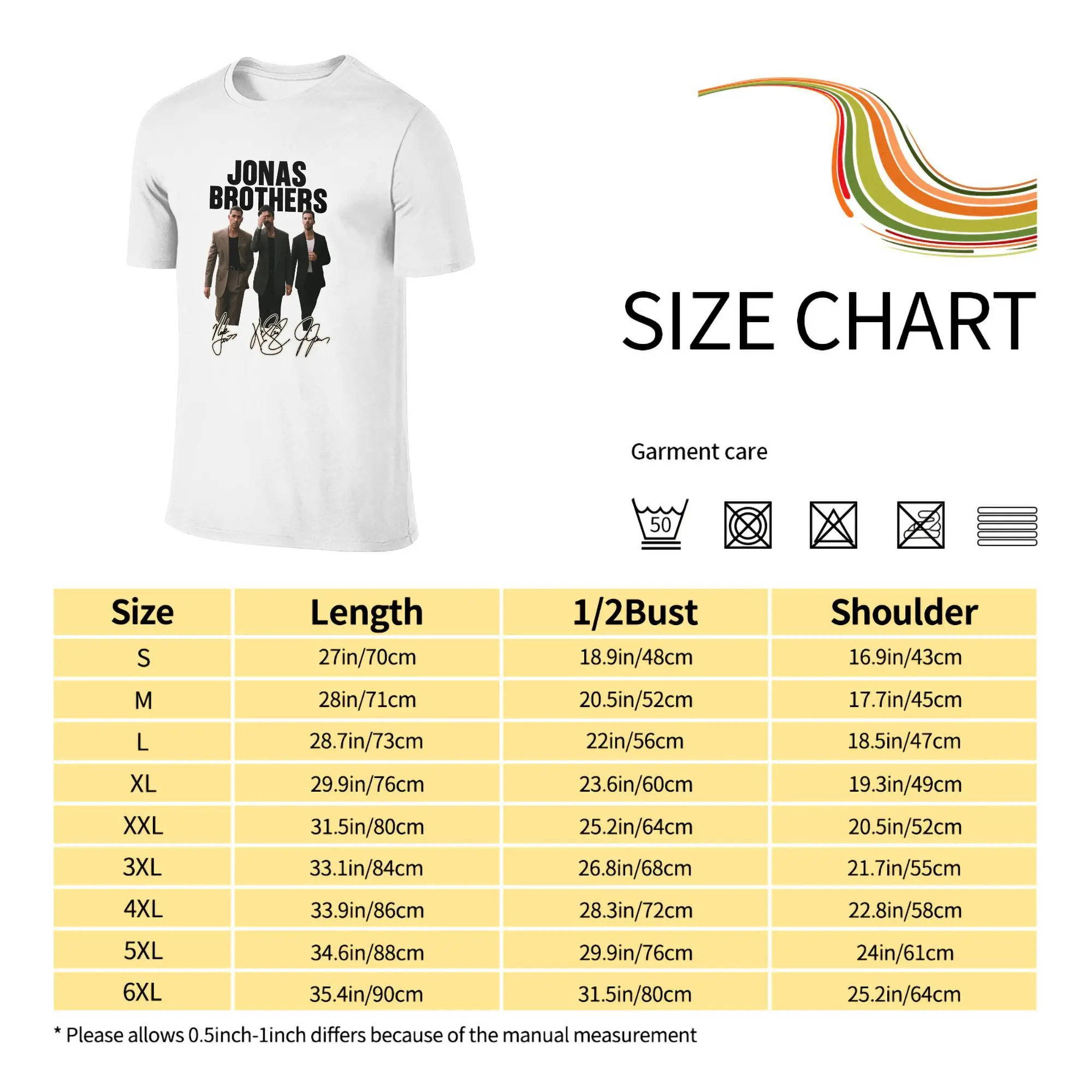 جوناس بروس 20th الذكرى جولة تي شيرت الرجال القطن الخالص خمر تي شيرت س الرقبة تيز ملابس قصيرة الأكمام وصول جديد