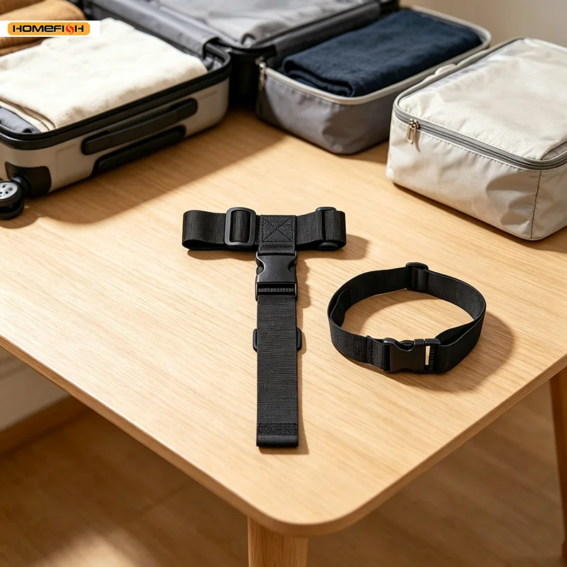 HOMEFISH Travel Luggage Strap Elastic Telescopic Suitcase Belt Adjustable Fixed Buckle Strap for Travel Bag Luggage Accessories