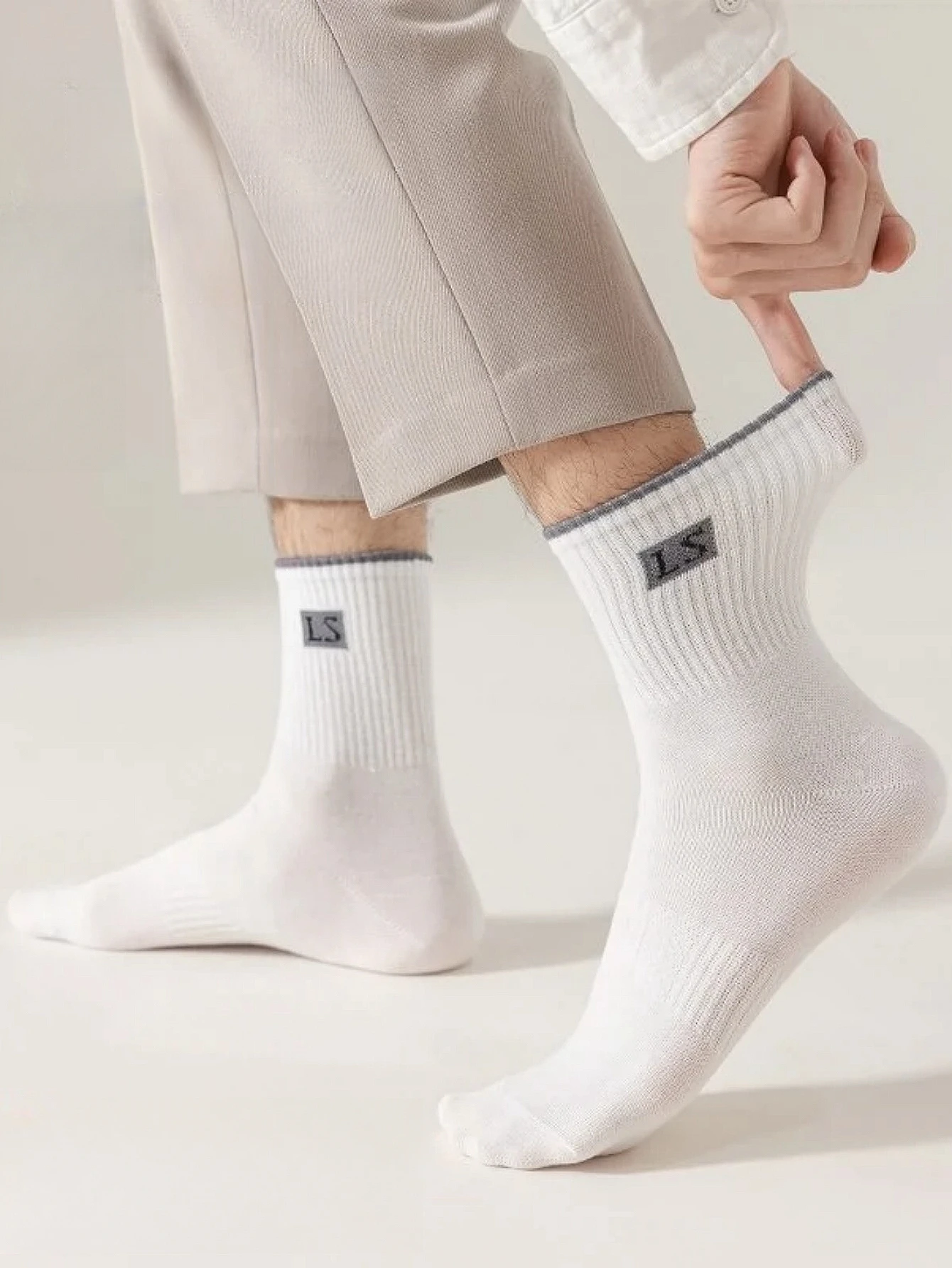 1/5/10 Pairs Pack Casual Business Socks for Men, Mid-Calf Socks, Spring and Summer, Thin Breathable Sweat-Absorbent, All-Season Socks, Everyday Casual Sports Socks, Sporty Style, Office Business Socks