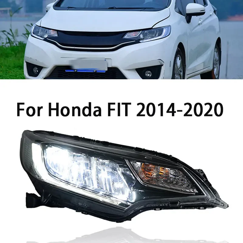 

Car Styling For Honda Fit 2014 2015 2016 2017-2020 LED Headlight LED modification RS model GK5 Light guide DRL Light Head Lamp