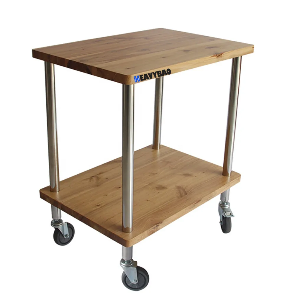 

Heavybao Wood Push Tea Cart Trolley Hand Trolley For Restaurant Hotel Food And Drink Serving Trolley Hand Push Cart