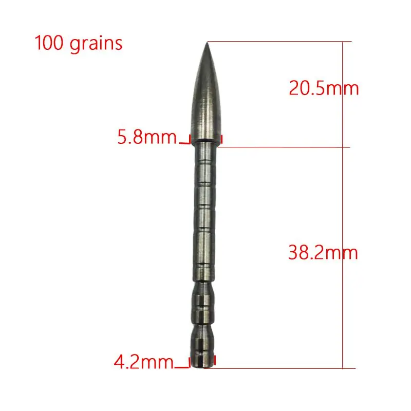 12PCS 4.2 mm Arrow Head Bullet Point Tip Arrow Head DIY 80 100 120 Grain  For ID 4.2 mm Arrow Shaft  Archery Accessory Bow