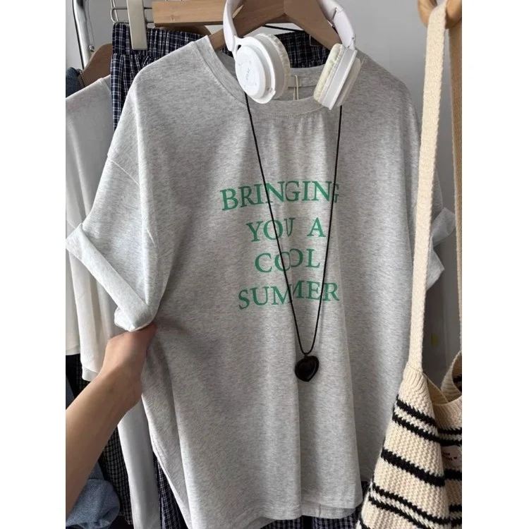 

Spring Summer 2026 New High End Women's Loose Printed ort Sve T-irt Base irt Brand Large Size Commute Sle Artistic