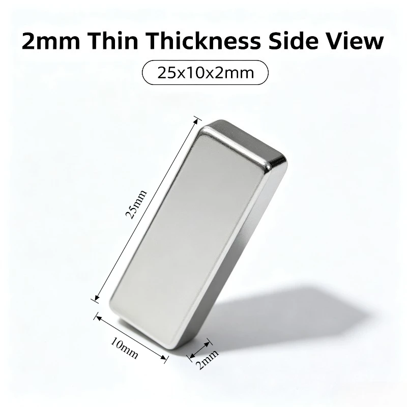 25x10x2mm N35 Thin Square Neodymium Magnet NdFeB Strong Magnet for Fridge Handmade Hobby Assembly Engineering Fixing 25*10*2mm