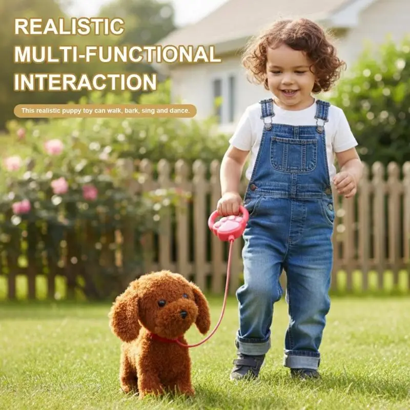 Interaktywny, elektryczny pluszowy piesek, który chodzi, szczeka i uczy się mówić dla dzieci Interaktywna zabawka dla dzieci