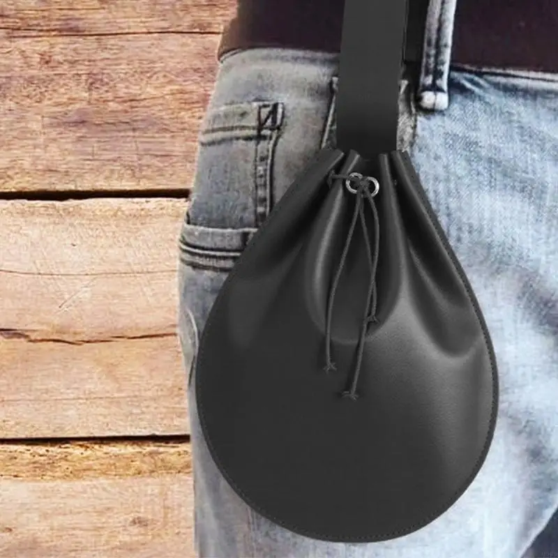 

Medieval Faux Leather Belt Portable Retro Renaissances Belt Bag Coin Purse Dices Bag for LARP,Halloween Cosplay