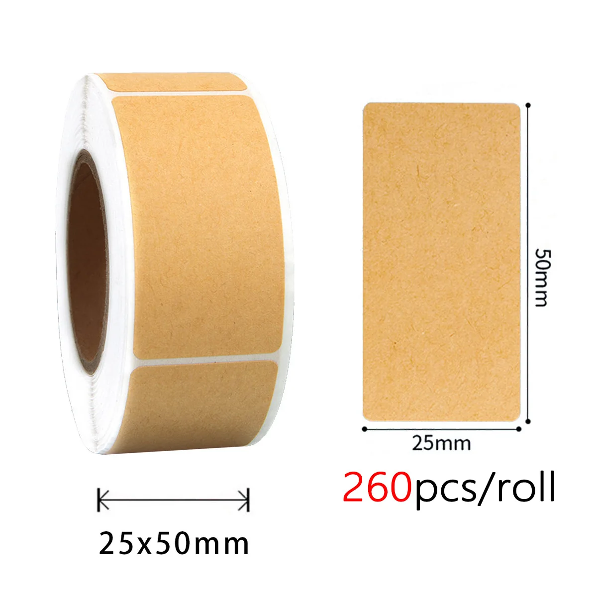 260–800 Stück Kraftpapier-Aufkleber, Rollen mit selbstklebenden Aufklebern, können handgeschrieben werden, Klassifizierung, Verpackung, Notizen – Detail 10