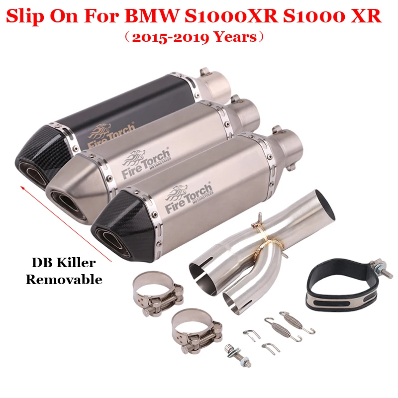 

Slip On For BMW S1000XR S1000 XR 2015 - 2019 Motorcycle Exhaust System Escape Middle Link Pipe Muffler Moto Removable DB Killer