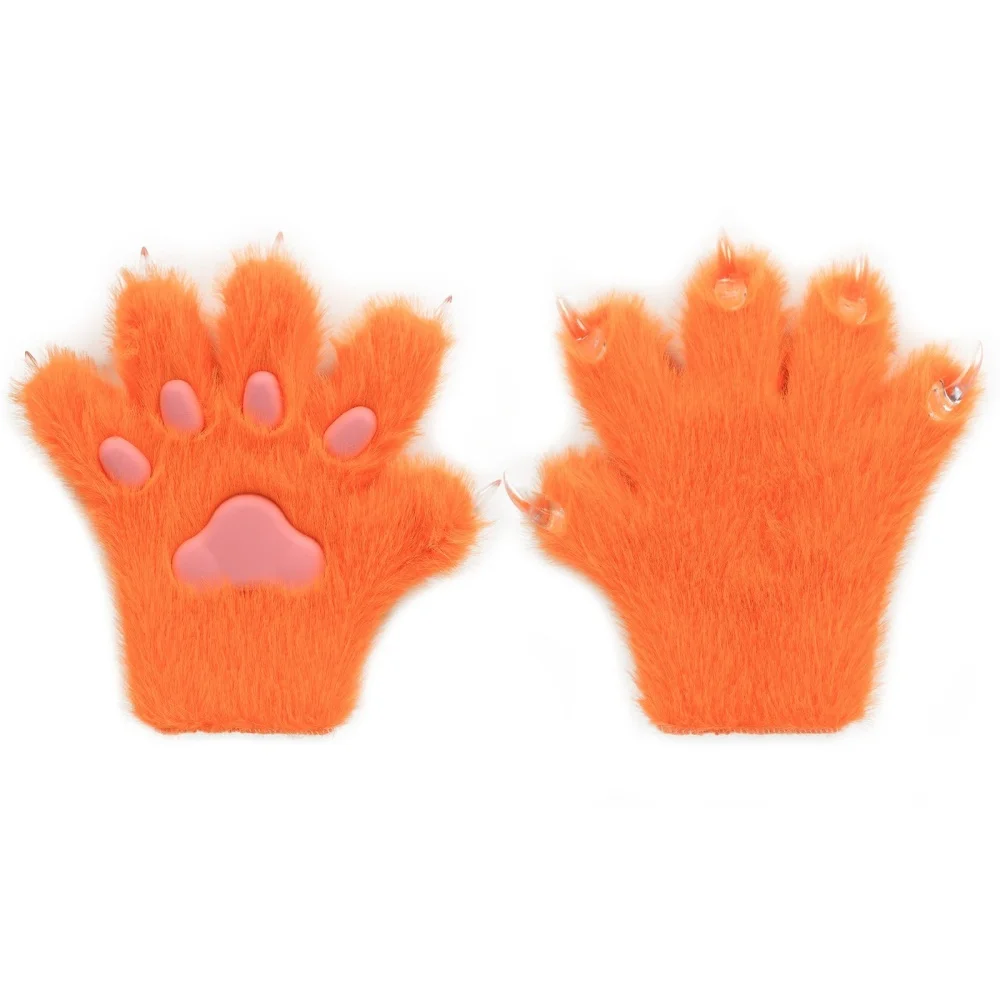 Fourrure fourrure chat loup renard chien moelleux animaux pattes griffes gants mitaines mains Costume Cosplay Halloween noël pour les enfants