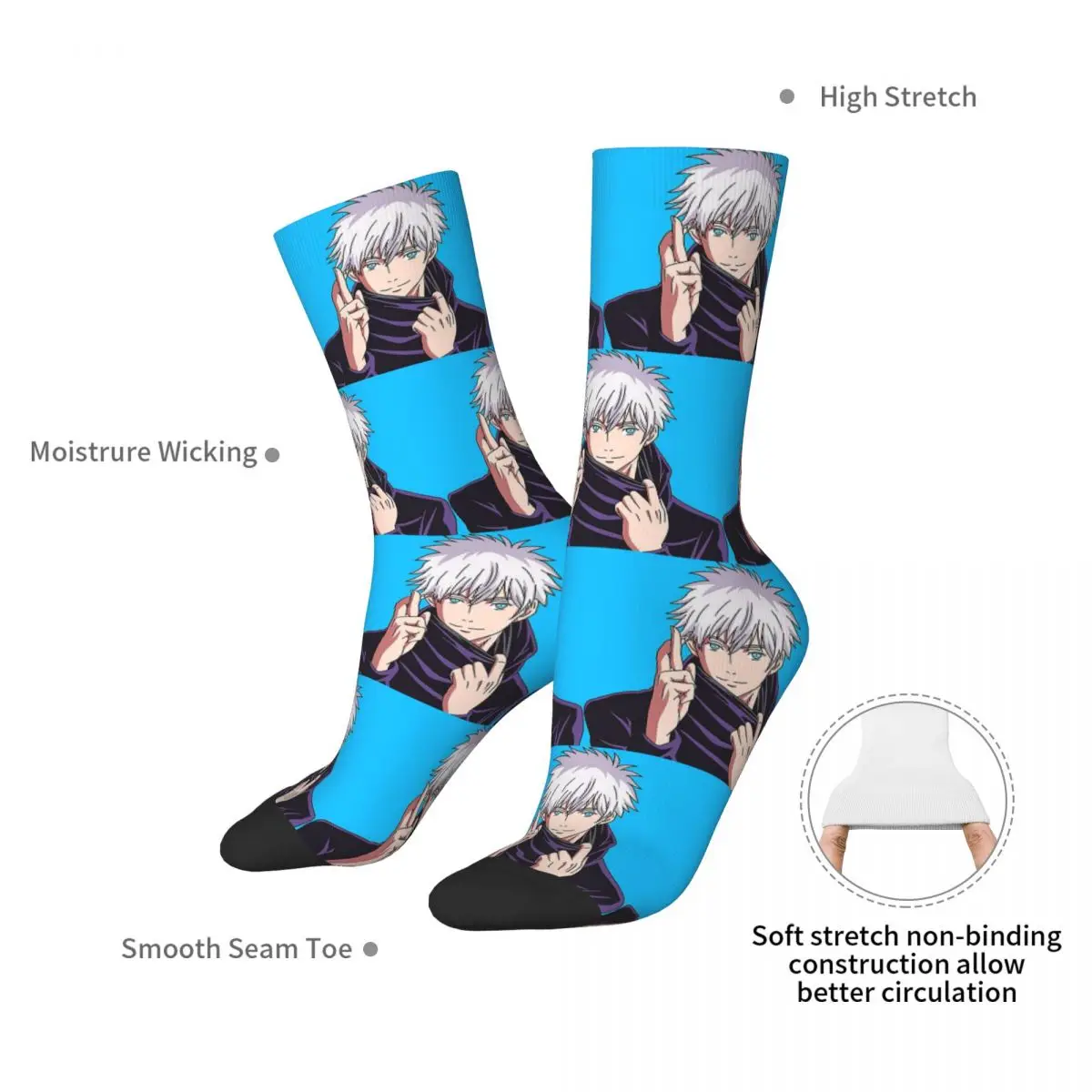 Gojo Satoru Jujutsu Kaisen Men Women Socks Outdoor Novelty Spring Summer Autumn Winter Stockings Gift