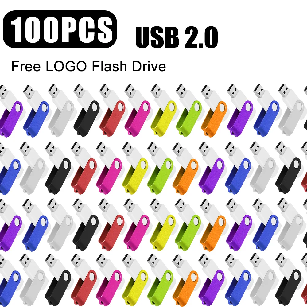 100Pcs/lot USB 2.0 Flash Drive 4GB 8GB 16GB 32GB 64GB Free Logo Customization Pen Drive 128MB 1GB 2GB Photography Memory Stick