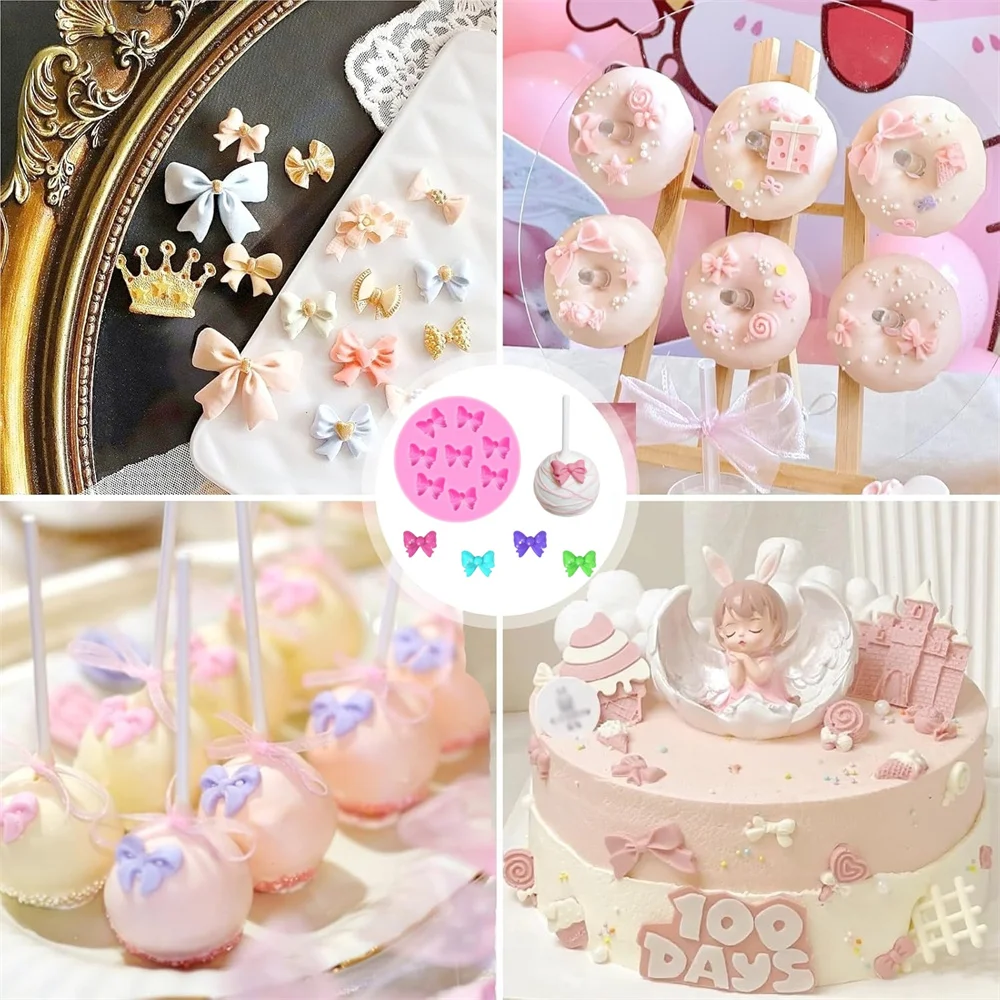 3 قطع القوس قالب من السيليكون فندان القوس قالب الشوكولاته الحلوى كعكة قالب شعبي القوس قالب لتزيين الكعكة ، DIY الحلوى ، فندان