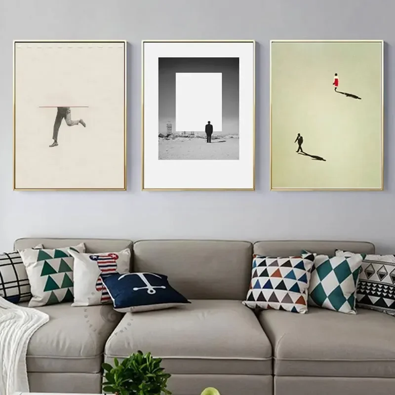 Canvas Painting Figure Action Form Humorous Posture Nordic Style Posters Wall Art Modern Colorful Picture for Room Home Decor