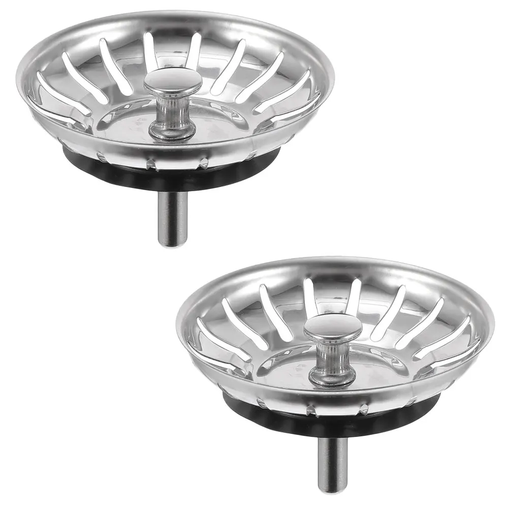 

2pcs Stainless Steel Drain Cover Water Strainer Mesh Kitchen Basin Plug Holes Reusable Durable Home Sink Accessories Sink Drain