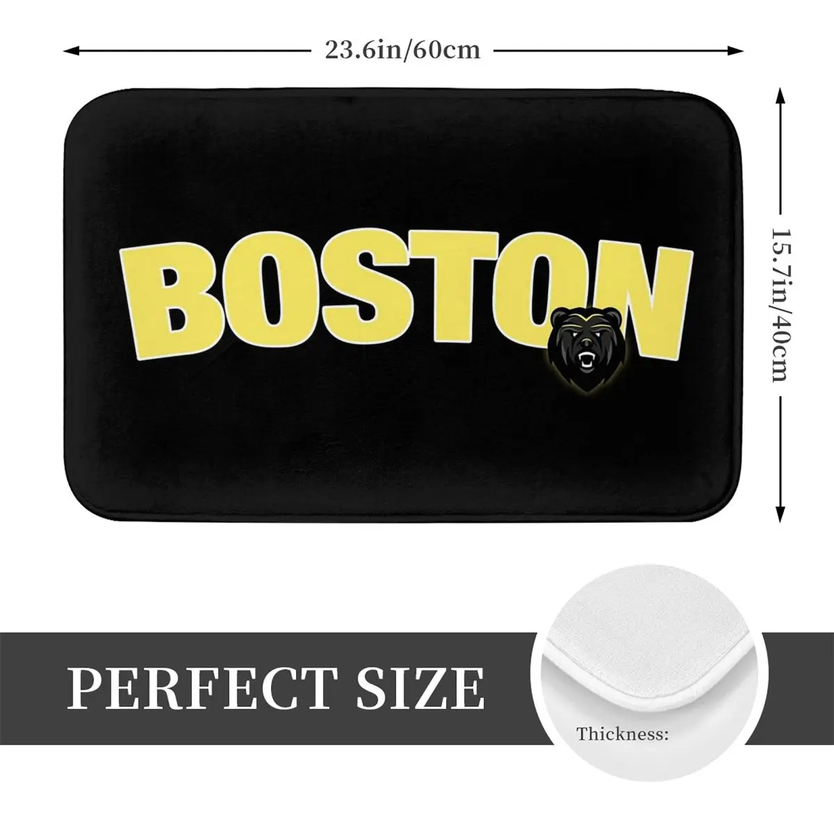 Vintage Boston Hockey Doormat Kitchen Entrance Home Floor Mat Anti-slip Carpet Rug for Bathroom Footpad Mats