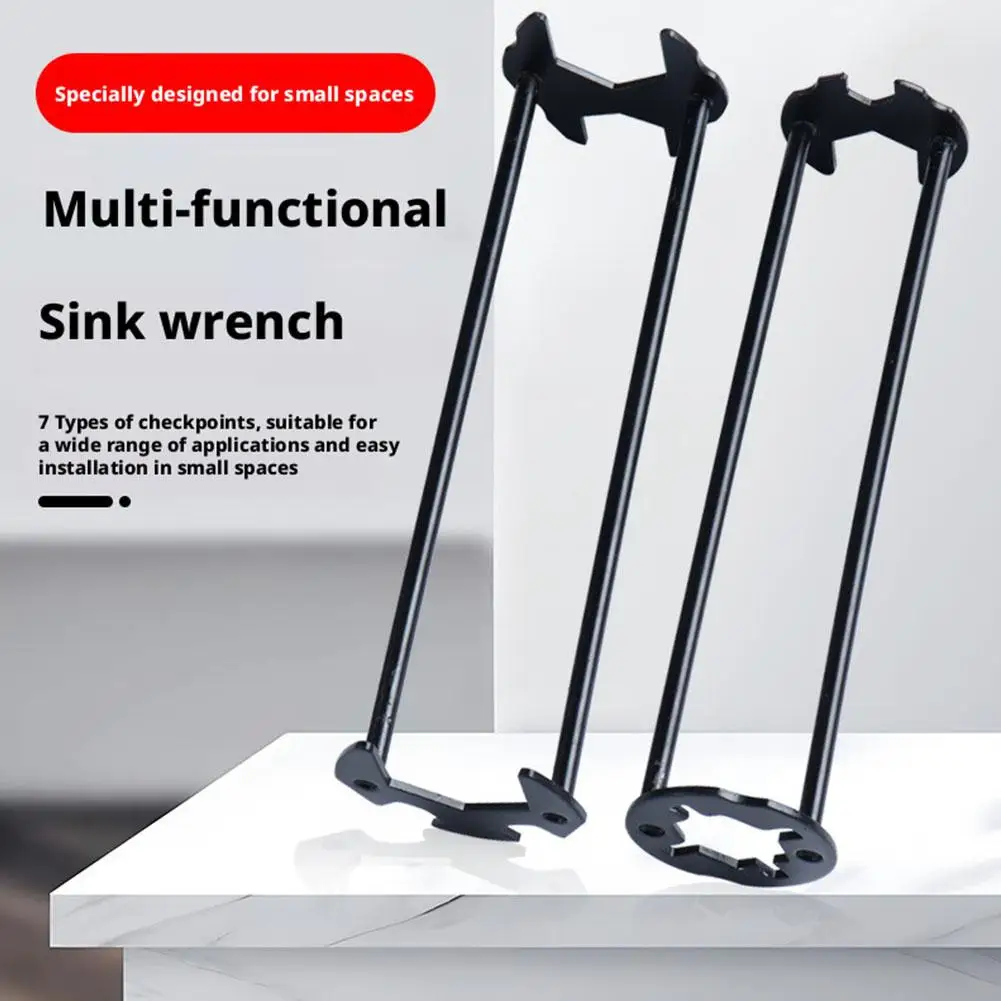 1/2 Stück Badezimmer- und Küchenarmaturen-Schraubenschlüssel - Multifunktionales Kohlenstoffstahl-Werkzeug zur Spülbeckenreparatur Universelles Installationszubehör – Detail 18