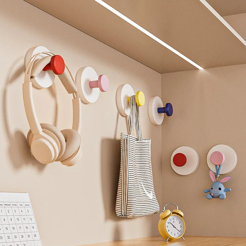 

2PCS Dopamine Suction Cup Hook No Punching Kitchen and Bathroom Storage Clothes Hook Decorative Hook
