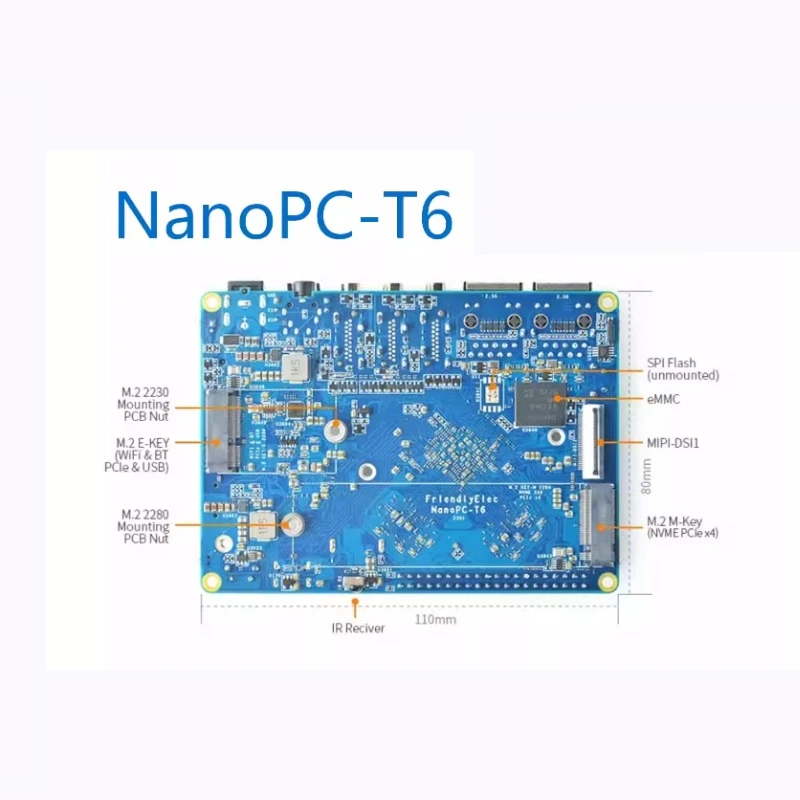 لوحة تطوير Nanopc T6-Rockchip RK3588 Cortex A76 6TOPs AI قوة الحوسبة 16GB + 256GB Dual 2.5G Ethernet 8K HDMI Edge AI #2
