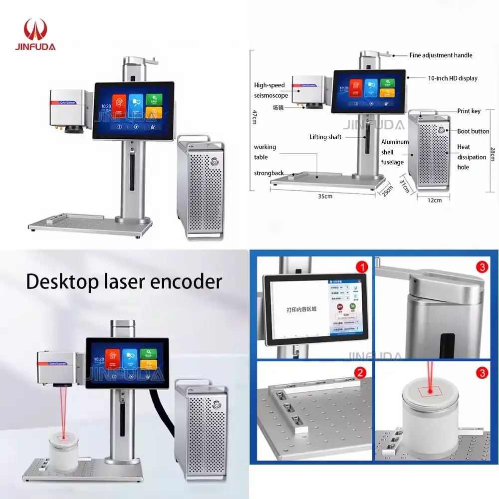 

Small 20W Static Fiber Marker for Automatic Engraving on Stainless Steel Metal Plastic and Aluminum