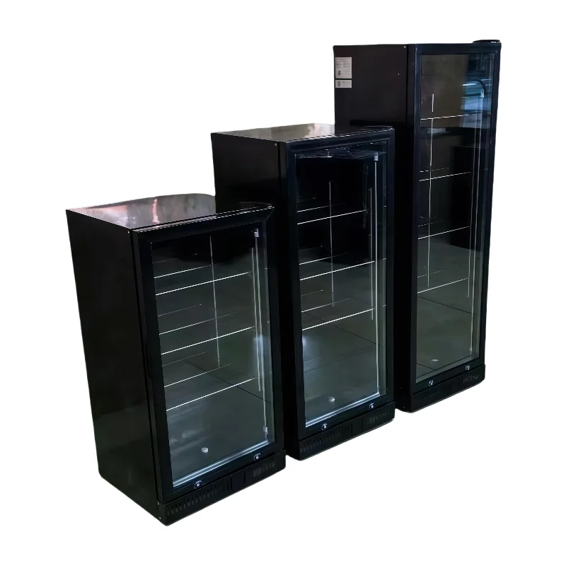 Compact Air Cooling Mini Drink Display Freezer Frost-Free Lockable Bar Cabinet for Beer Juice Wine Commercial Kitchen Storage