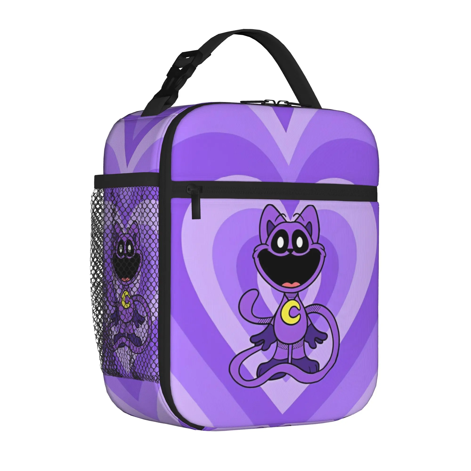Catnap Heart Happy Portable Thermal Cooler Bag Cartoon Game Sustainable Insulated Lunch Bags Y2K Food Bento Container Box Work