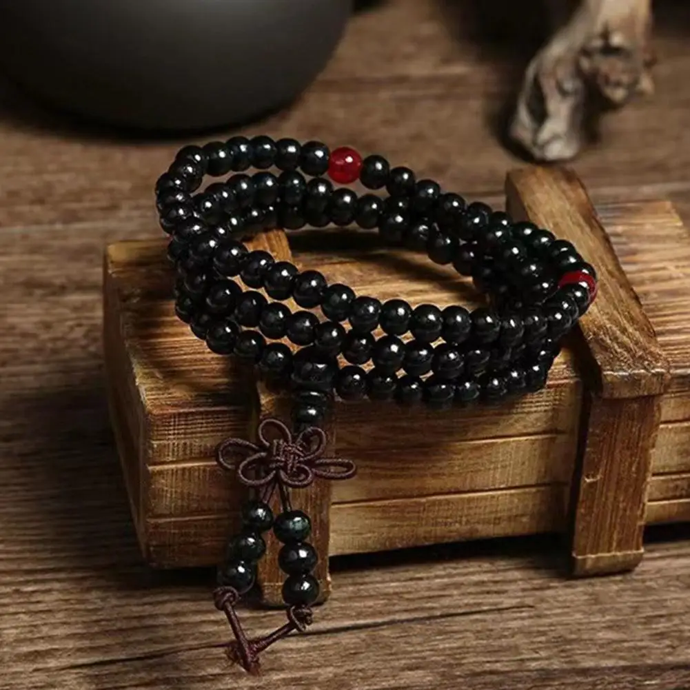 6mm Men Women Vintage Bracelet Wooden Beads Meditation Prayer Buddha Stretch Bracelets Sandalwood Chinese Buddhist Jewelry Gift