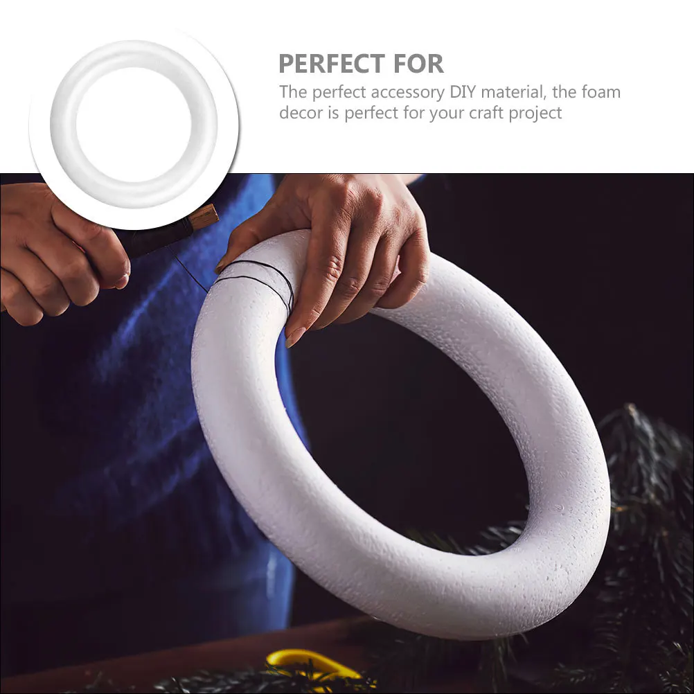رغوة دائرة ديكور غير مصبوغ الحرفية رغوة خواتم Diy بها بنفسك اللوحة الإلتصاق تلميع ، نماذج فارغة للحرف حفلة عيد الميلاد