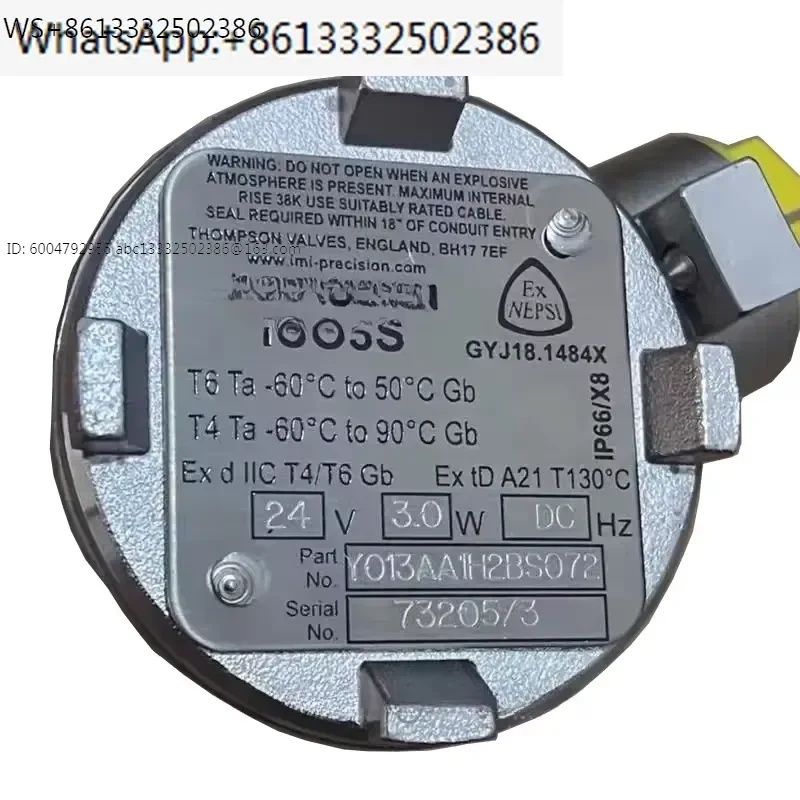 Valve Y013AA1H2BS072 Y013AA1H2BS MAXSEAL Stainless Steel Explosion-Proof Solenoid Valve Y013AA1H1BS072