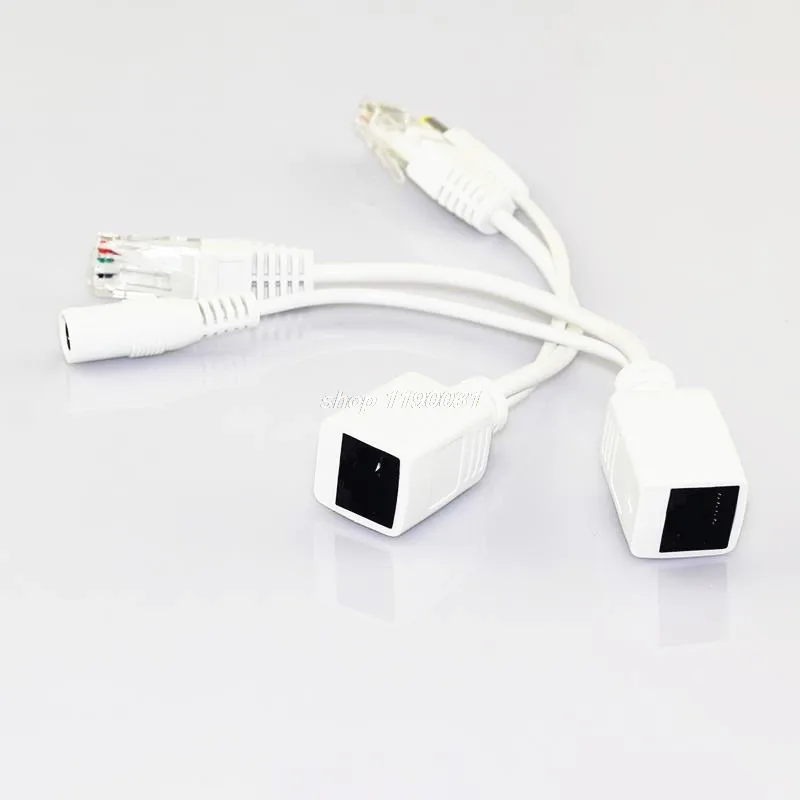 1 Pair 12v POE Splitter Adapter Accessories RJ45 Injector Kit Power Cable Camera Cctv Connector for Security Camera Cctv E4