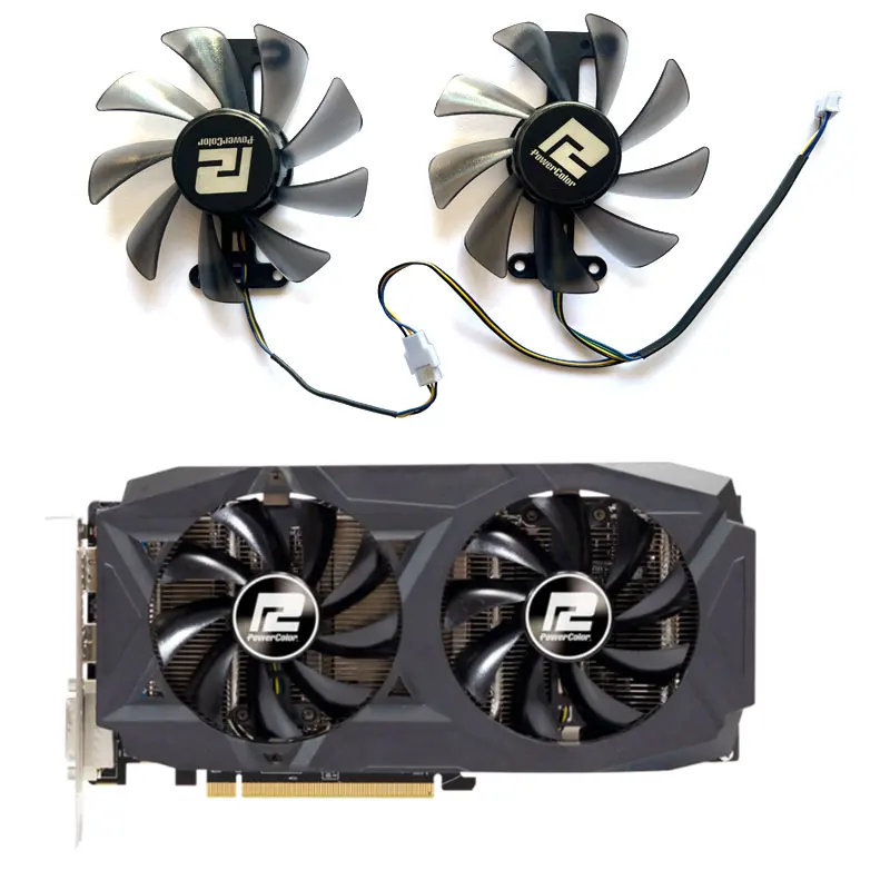 85 мм новый для POWERCOLOR Radeon RX580 2048SP 8 ГБ GDDR5 сменный вентилятор для видеокарты