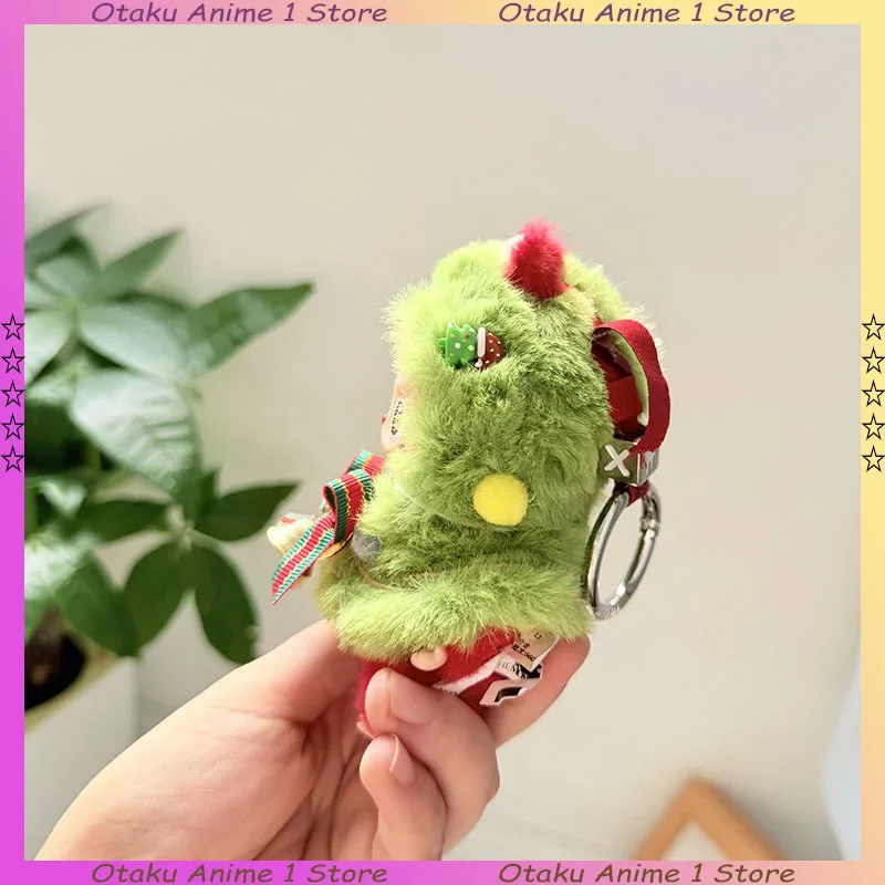 Für Labubu 4.0 Kleidung Nette Weihnachten Elf Cape Umhang mit Glocke Halskette Set Mini Plüsch Puppe Kleidung Mode Puppe Zubehör