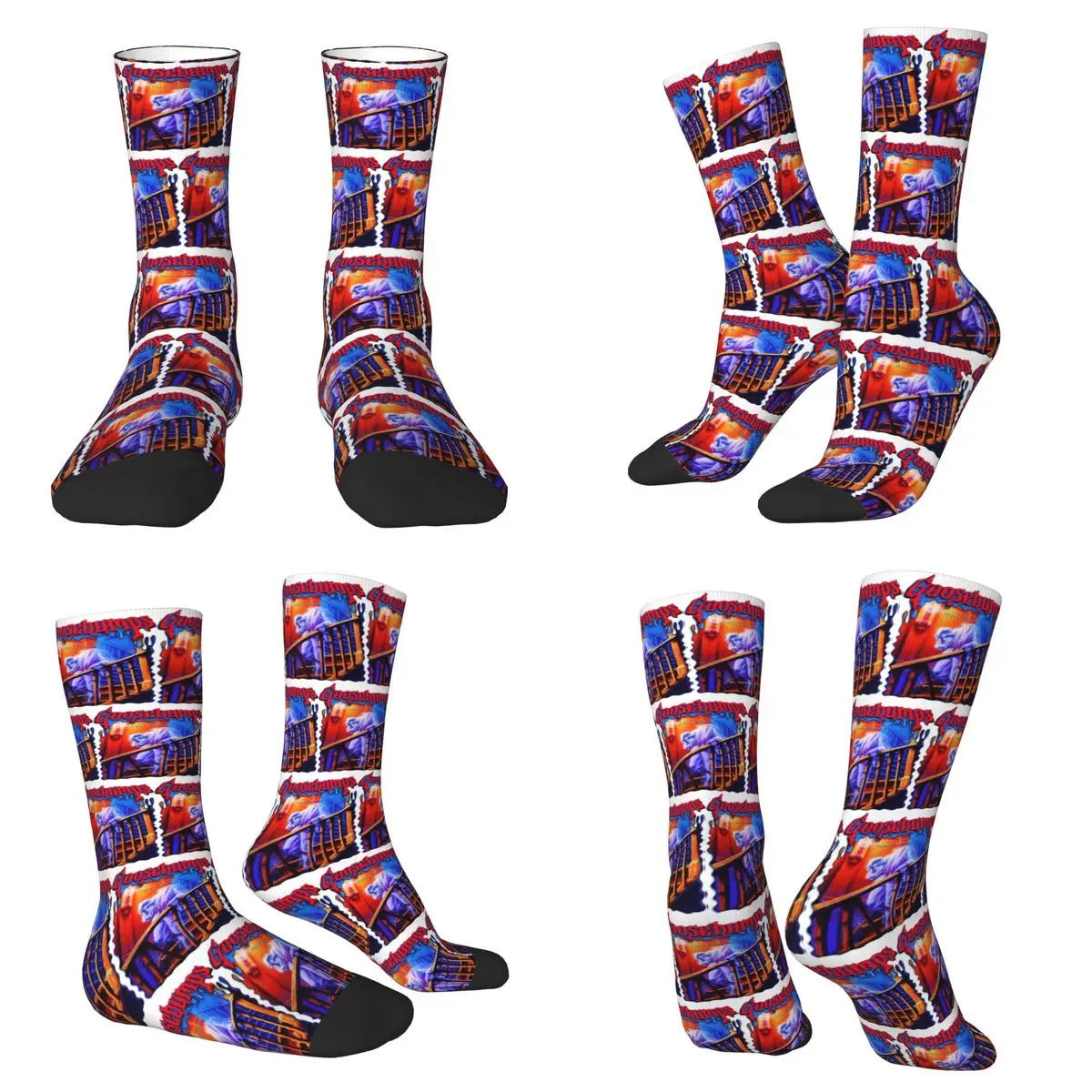 

Винтажные носки с логотипом на Хэллоуин, забавные фильмы, ужасы, чулки в стиле Харадзюку, всесезонные длинные носки, аксессуары для унисекс