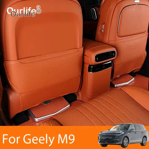 For Geely M9 2026 2027 Seat Back Protectors Children Leather Anti-kick Pad Cover Car Styling Modified Accessories