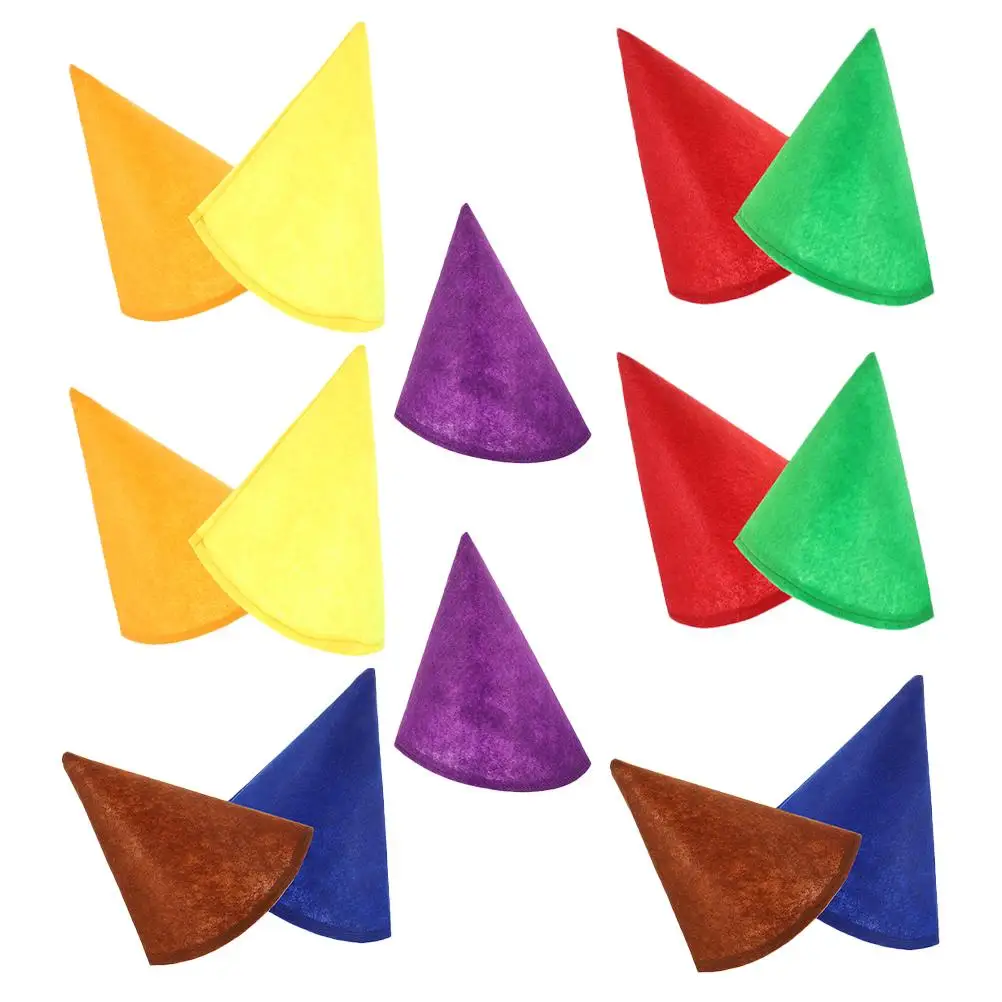 

14 Pcs Felt Dwarf Hat Christmas Elf Birthday Party Hats Cone Shaped Costume Accessories Halloween Props Mini Headwear Festive