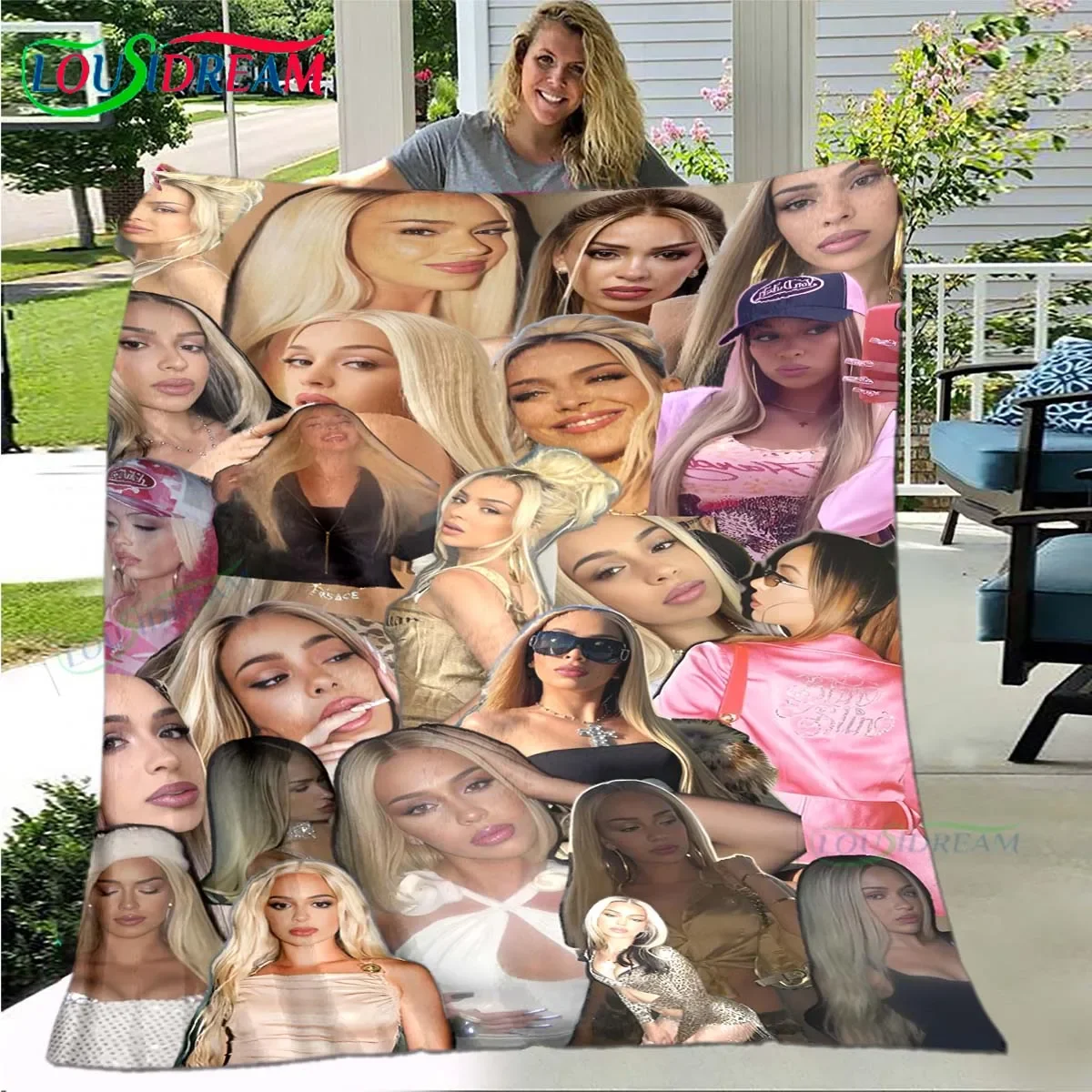 

Fashion Spain Female singer B-bad G-Gyal Four Seasons Blanket Sofa Cover Travel Bed Plush Blanket Office Break Blanket Gift
