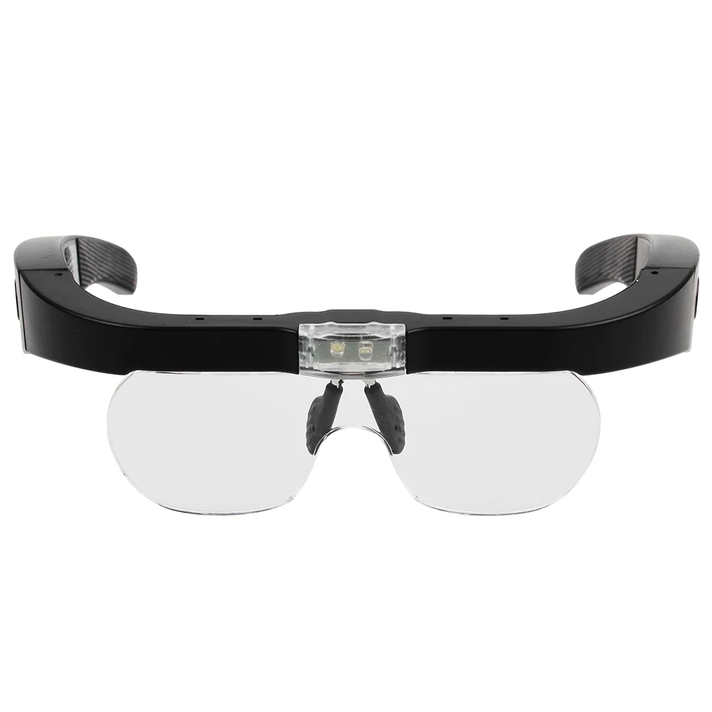 With LED Light Magnifying Glasses Magnifier For Reading Watchmaker Repair 1.5X 2.5X 3.5X 5.0X Head-mounted USB Rechargeable