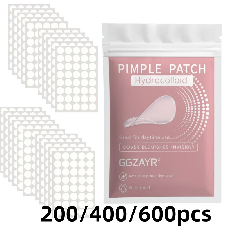 “Travel-Friendly 200/400/600pcs Acne Patches, Invisible Hydrocolloid, Gentle Spot & Blemish Care”