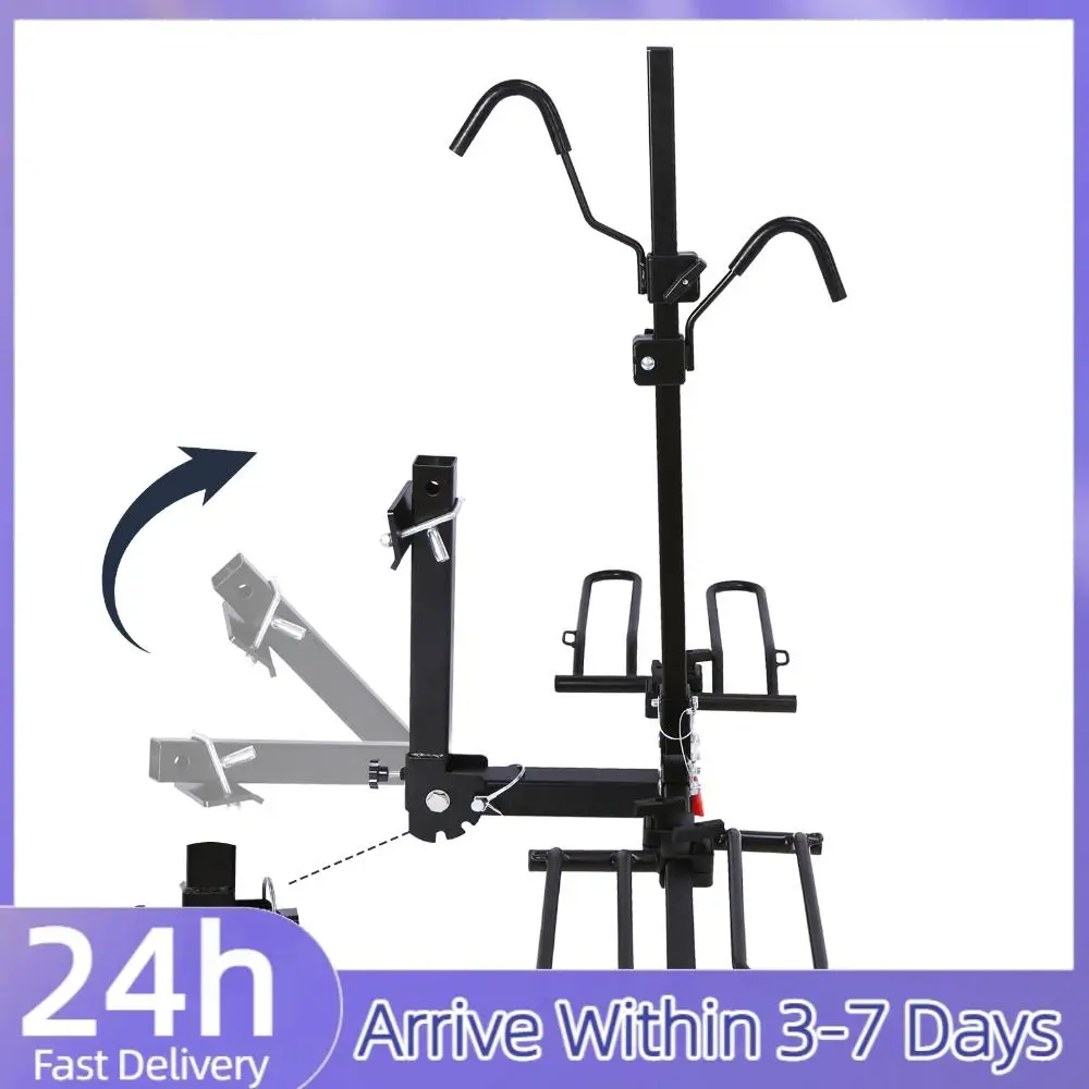 

Trailer Hitch Bike Rack Anti Wobble Tilting Hitch Mount Platform Rack for 1.25in and 2in Receiver 132lbs Capacity for Car