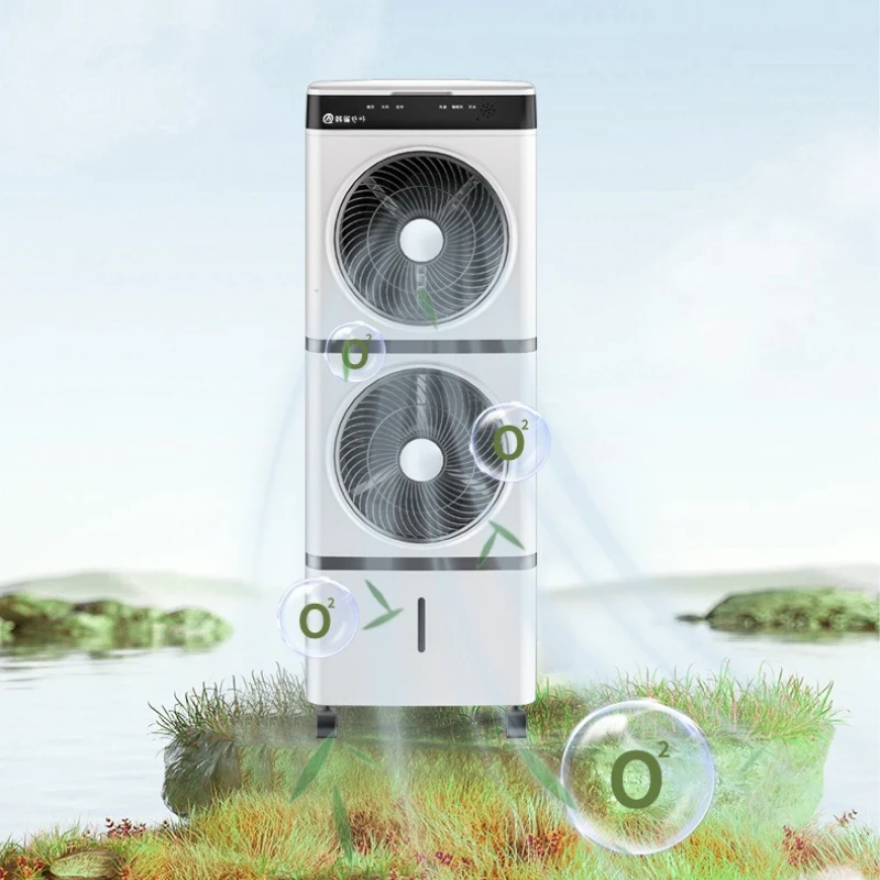 110V/ 220V New Air Cooler for Room Double Layer Quiet Cooling Fan Portable Air Conditioner with Water Tank for Home Office