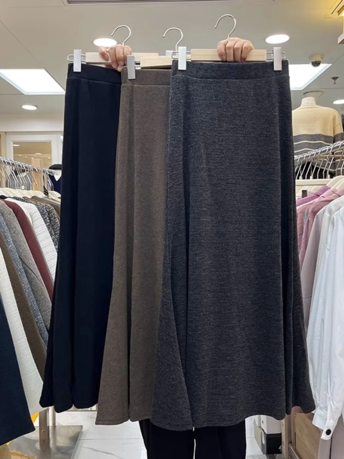 

Soft Knitted Fi Tail Long Skirt Women's Spring Autumn Winter New Sle Lazy Aosphere Arm Covering Slimming Mid-Length Skirt