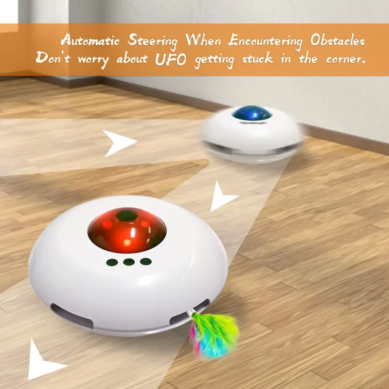 Smart Interactive Electronic Pets Indoor Sport Robot Toy with Moving Remote Wheel for Cats Dogs Teasing Car Toy for Bored