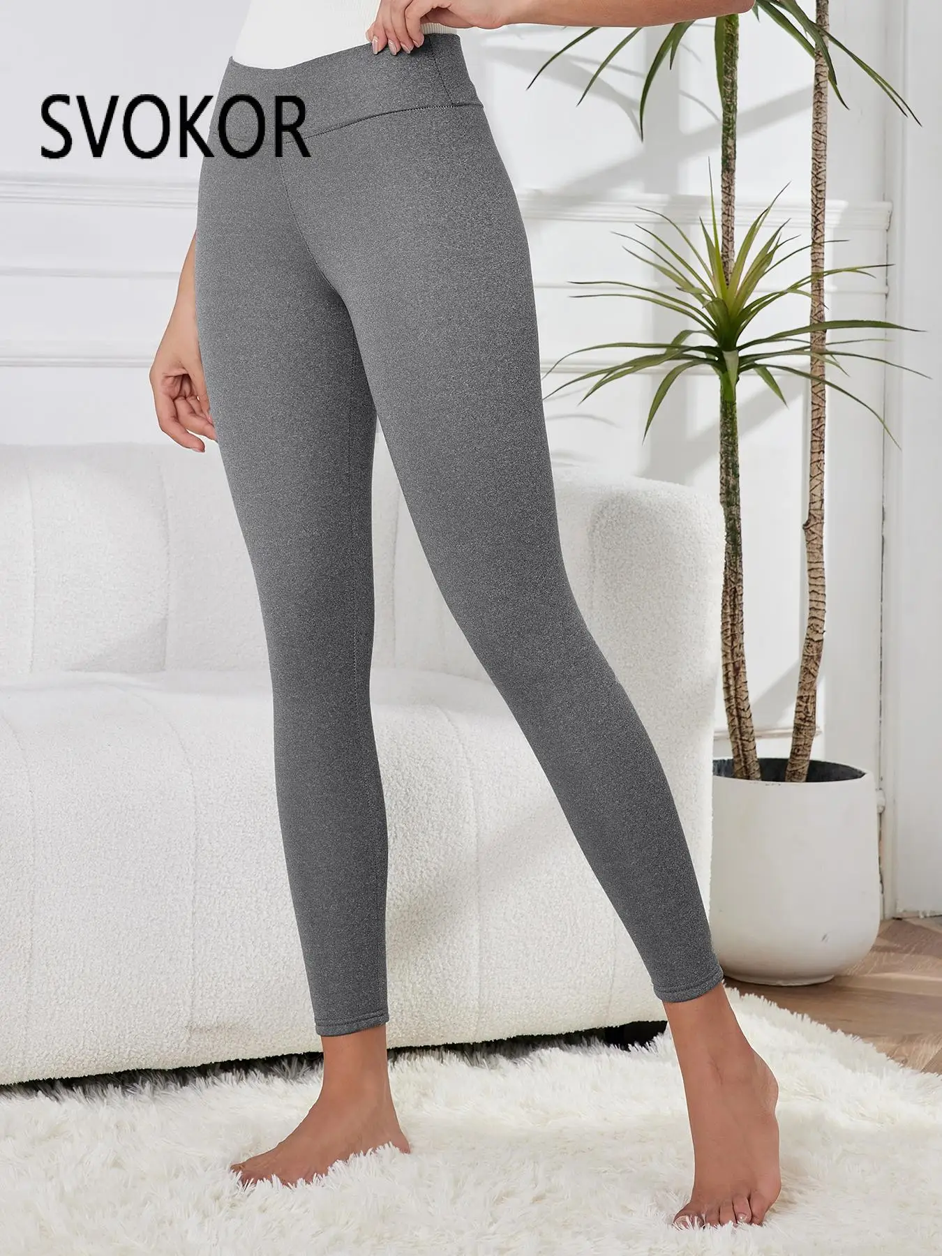 SVOKOR Women Warm Leggings Thicken Winter Thermal Tights High Waist Butt Lifting Pants Female Casual Leggings