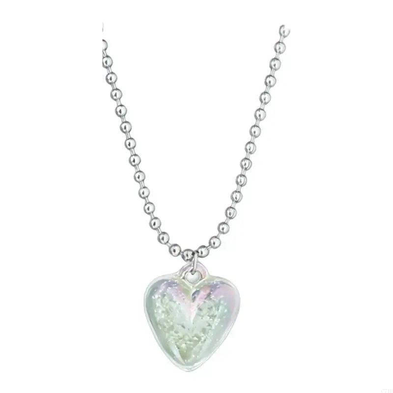 Love Bubble Pendant Necklace With Extender Chain Fashionable Accessory Clavicle Accessories For Her