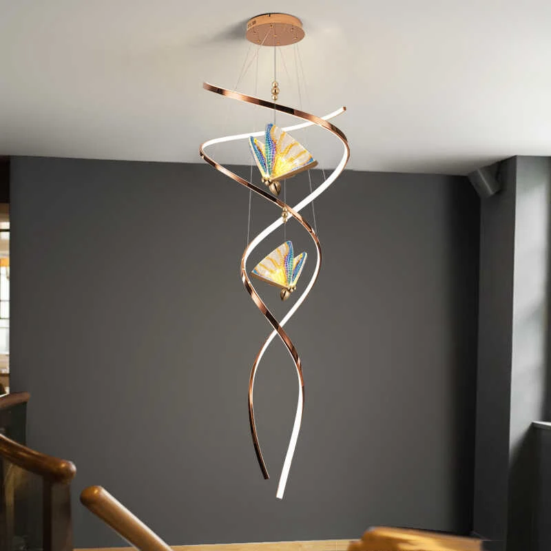 

Современная лестничная люстра, подвесные светильники, внутреннее освещение, потолочный светильник, подвесной светильник, светодиодные люстры для гостиной, внутреннее освещение