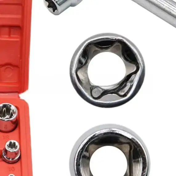 14Pcs High Carbon Steel Socket Wrench Set With Red Box Hex Bit Driver For Automotive Repair Tools Ratchet Spanner Kit
