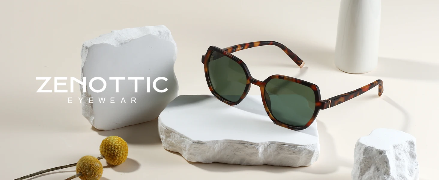 ZENOTTIC (M-Größe) Sechseckige Damen-Sonnenbrille für kleine Gesichter, polarisiert, UV400-Schutz, modische, trendige Sonnenbrille – Detail 10