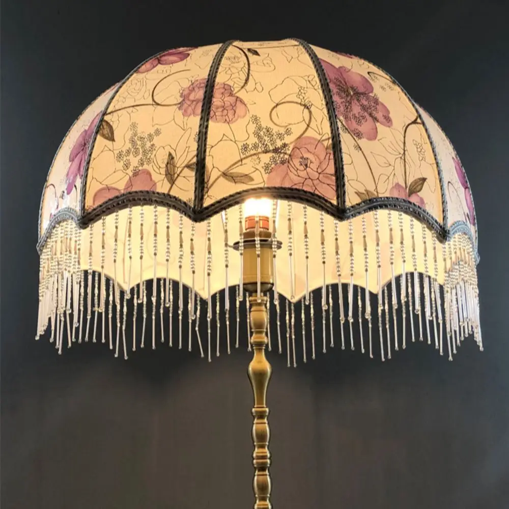 New Portable Durable High Quality Vintage E27 Fringe Lamp Shades Fabric Beaded Lace Light Shades Home Decor E27 Lamp Cover